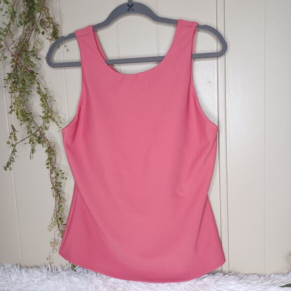 32 Degrees Cool Ladies Tank Top Ribbed Size L Pink Sleeveless Build in Bra - Picture 1 of 6